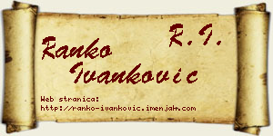Ranko Ivanković vizit kartica
